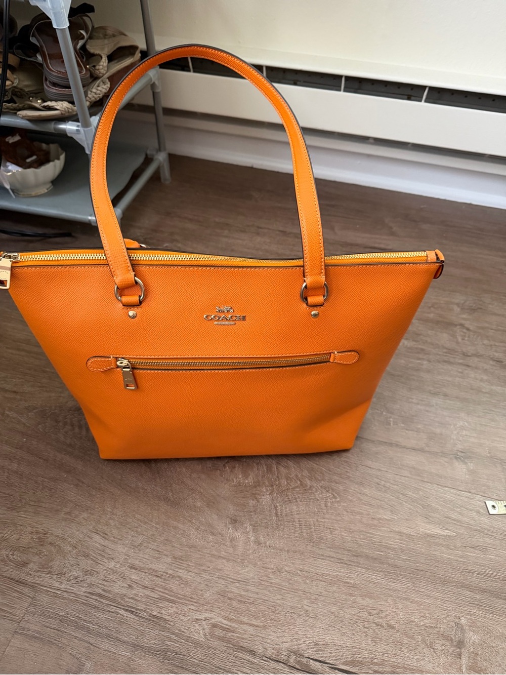 Coach NWOT Orange Leather Tote Bag
